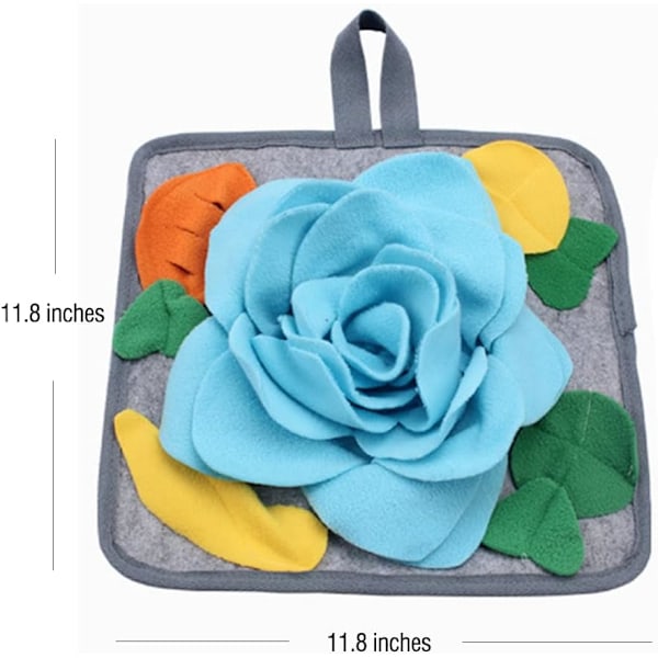 Kanin Snuffle Mat Leksak, 30x30 cm Tvättbar Hudvänlig Pussel Rolig Foderplatta Godisautomat - kanin foder matta Blue