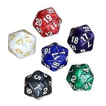 6 Stykker D20 Terninger Matematikk Telling Læremidler 20-Sidet Terning Kortspill