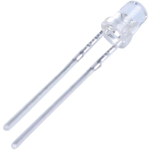 40 stk. 3mm Hvit LED Lampe Lysdiode DC 2.5V-3V DS