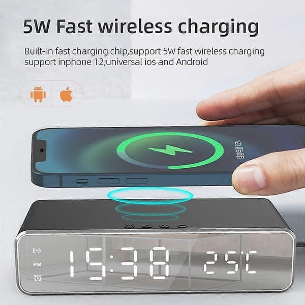 Hurtig trådløs oplader med termometer til iPhone Samsung