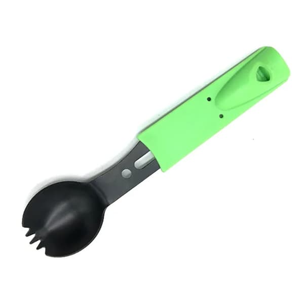 Multifunktionel Ske Kniv Overlevelse, Camping, Udendørs Grön