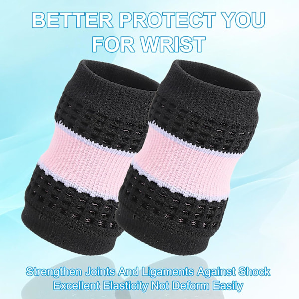 1 par sportarmband, svettabsorberande och ventilerande, mjuka och bekväma, svettabsorberande armband lämpliga för sport. Rosa och svart