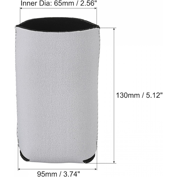 Kylmanschetter för burkar, isolerade hopfällbara neoprenöverdrag, för smala burkar och flaskor, svart 3-pack, (vit) white