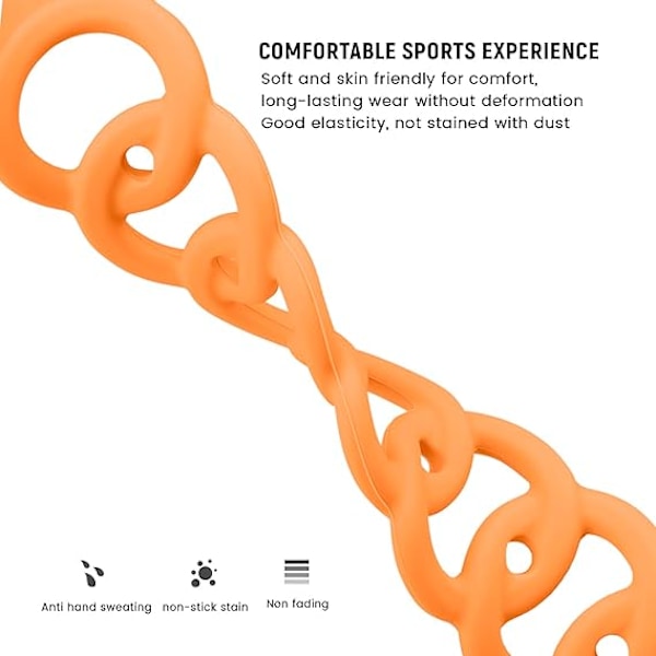 Silikonarmband för Apple Watch 38mm 40mm 41mm, Sportigt Tunt Smalt Mjukt Armband med Cirkelkedjedesign - Orange Orange