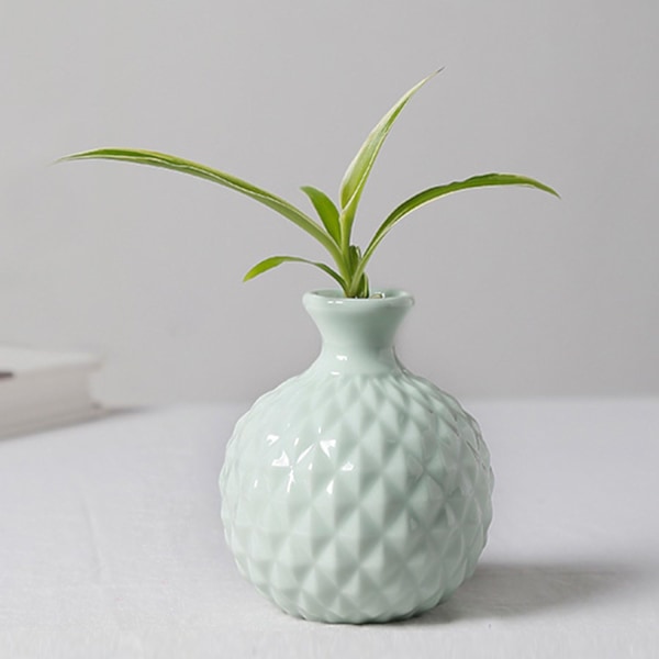 Ikebana Vas Blomsterarrangemang Knoppvas Hydroponisk Macaron Färgglad Keramisk Dekorativ Vas (Ljusgrön) Light green