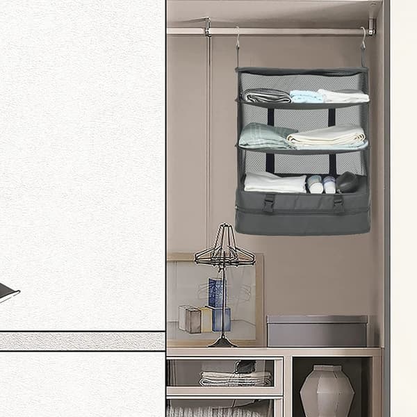 Sammenleggbart koffertstativ Multifunksjonell sammenleggbar klesreiseoppbevaringspose 40 cm svart