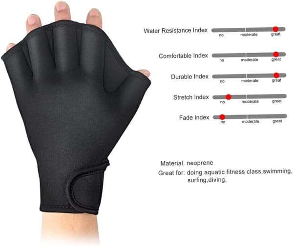 Simhandskar med simhud simutrustning anknäbbsformade paddlingshandskar för handflatan dykhandskar med simhud, storlek M. 1pcs