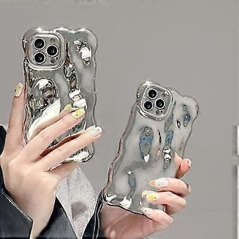 Fodral för iPhone 12 Pro, sött enfärgat vågformat stötsäkert TPU-mobilfodral