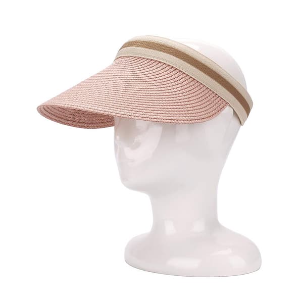 Dame Storbrem Strand Strå Golf Solhatt Sommerhatt pink