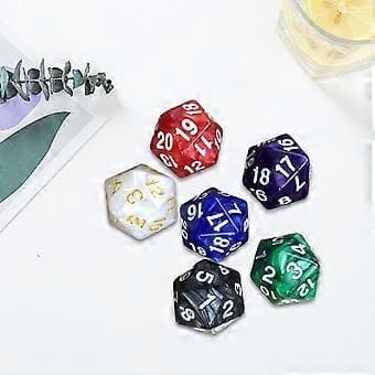 6 Stykker D20 Terninger Matematikk Telling Læremidler 20-Sidet Terning Kortspill