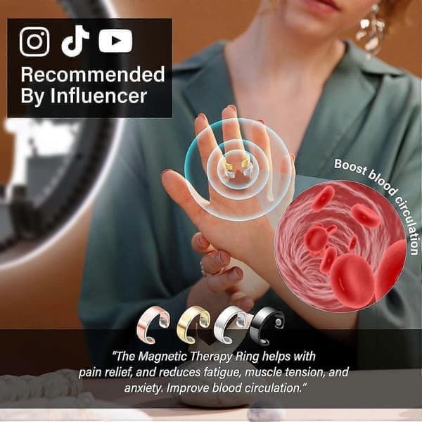 Lymfdränagering, 4 lymfdränage terapeutisk magnetisk ring, smärtlindring och minskar trötthet