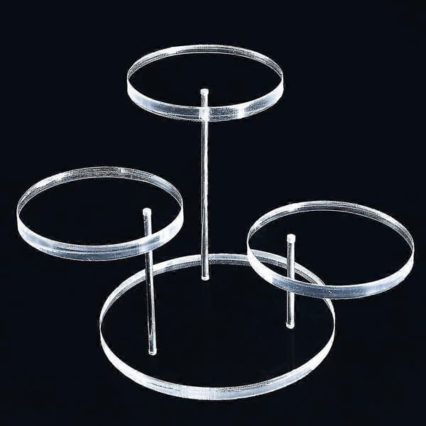 Flerlags Cupcake Stand Akryl Etageret Servering Rund Cupcake Tårn til Fest D