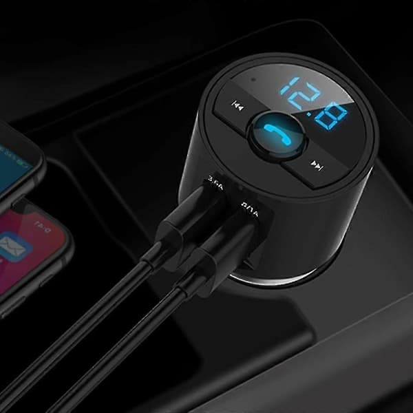 Fm Transmitter USB-oplader Bluetooth Bilsæt