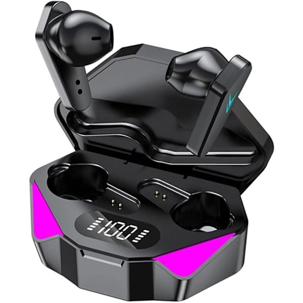 Trådlösa Gaming Hörlurar, X15 med Laddningsfodral och Inbyggd Mikrofon, Bluetooth 5.1 med LED Strömdisplay Trådlösa Hörlurar, RGB