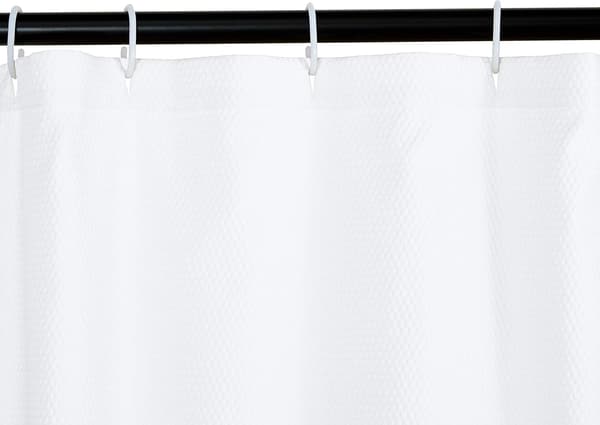 Lätt, supermjuk, lättskött duschdraperi, våffeltexturerad mikrofiber, 183 x 183 cm, vit