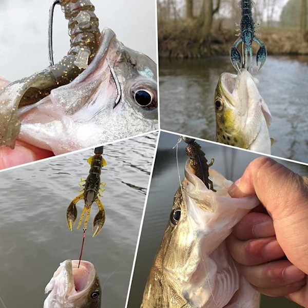 4 st 9 cm Kräftfiskebeten, Livslika Mjuka Kräftbeten i Silikon, Konstgjorda Kräftfiskebeten, för Karp och Abborre