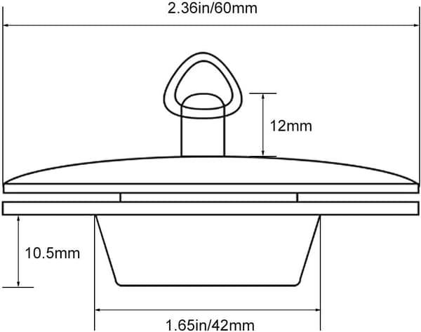 Krom Badekarvask Prop, 4,2 cm Solid Metal Afløbsprop med Kæde til Badeværelse Køkken