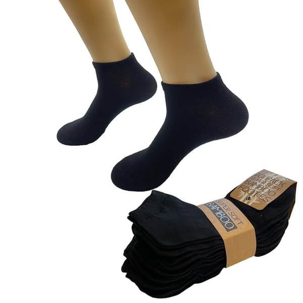 Bambus Ankelstrømper 10 Par (Sort) Sort Black 39-42