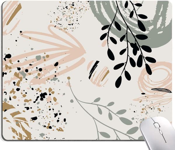 Musematte, Musematte med Abstrakt Kunstdesign, Vanntett Musematte Sklisikker Gummibase Musematter - 16 - Boho Blader