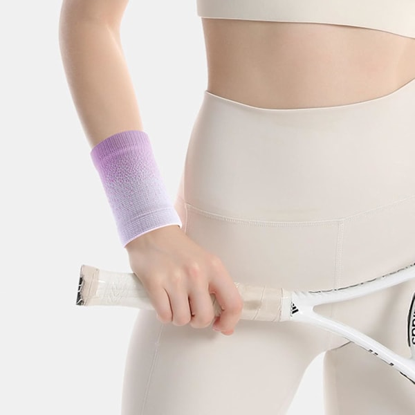 1 par sportarmband, 10*8cm elastiska sportarmband, svettabsorberande nylonarmband, lämpliga för fitness och svettabsorption, rosa&vit Purple
