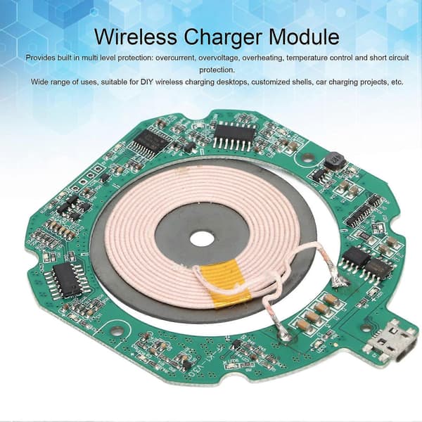 K1 Qi Trådløs Lader Modul Micro USB PCBA og Spole Sender Modul 9V1.67A