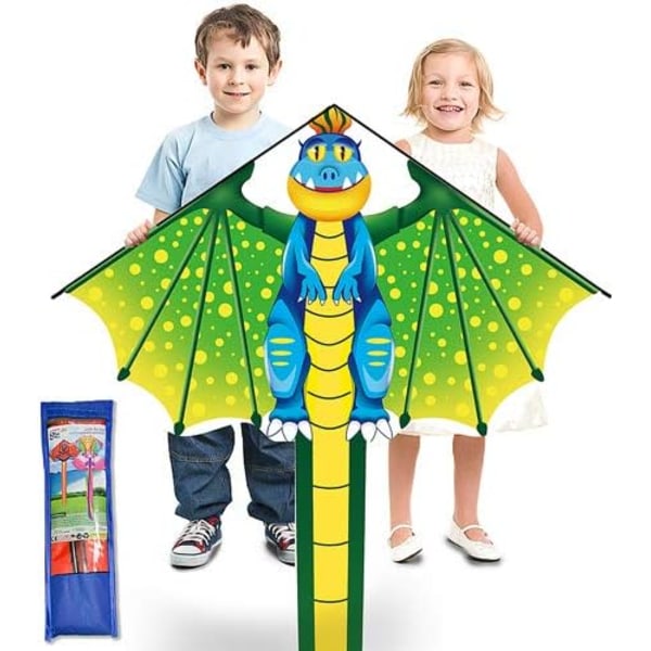 Drakar för barn och vuxna Strand Camping Utomhusaktiviteter Spel, Barn Drake Lätt att Flyga, Väska Lätt att Bära & Montera (Dinosaurier)