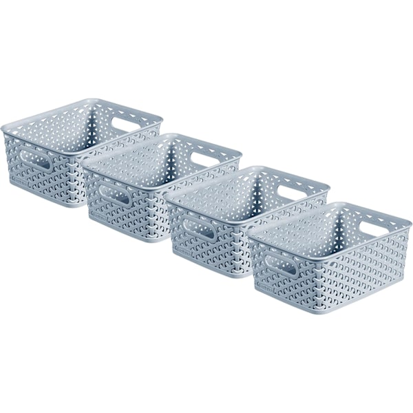 Liten Rektangulär Förvaringskorg 4L - Blå (4-pack) blue