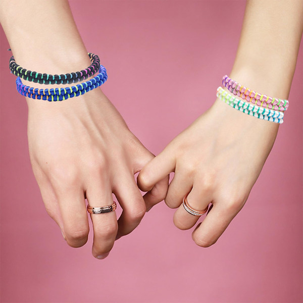 10 Flerfärgade Flätade Armband - Färgglada Flätade Vänskapsarmband - Barnarmband - Justerbart Tygarmband, Total Längd 28cm+17cm
