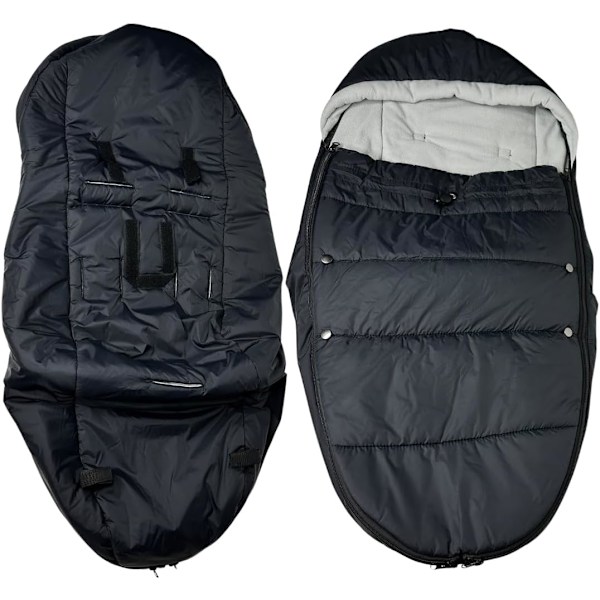Åkpåse för Barnvagn - Mysiga Tår Passar Småbarn, för Barnvagn & Sittvagn, Varm och Mjuk, Polar Fleece Vattentätt Fodrad Åkpåse (Svart)