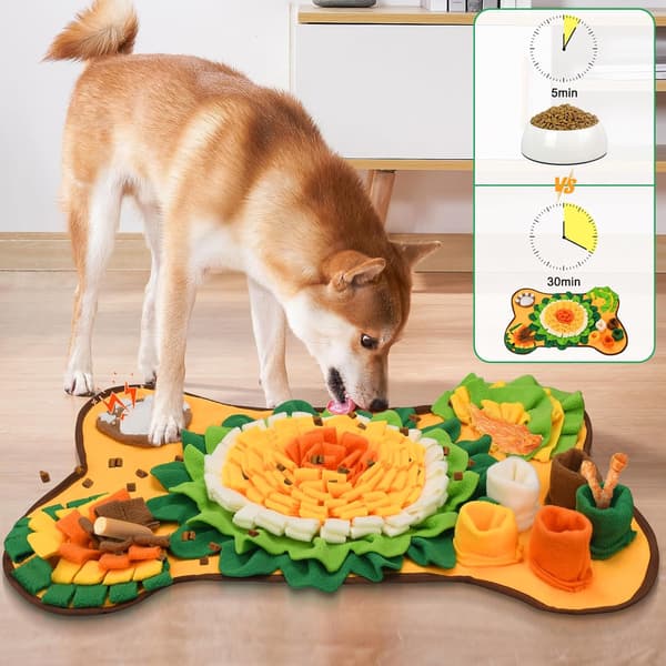 Hundesnusemåtte, foldbar hundesnusemåtte, snusemåtte til hunde med flere sværhedsgrader og mad, 64 x 43 cm