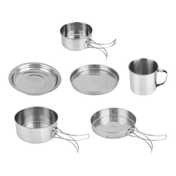 8-delt grillskål i rustfrit stål Camping kogegrej Picnic Bærbart udendørs foldbart kogegrejssæt 0.1