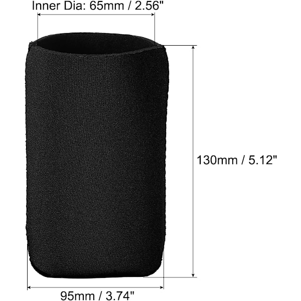 Kylmanschetter för burkar, isolerade hopfällbara neoprenöverdrag, för smala burkar och flaskor, svart 3-pack, (Svart) black