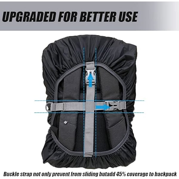 Vattentätt Ryggsäcksöverdrag, Reflex Ryggsäcksöverdrag, för Utomhusvandring Camping Resor Cykling, Storlek M (30-40L) M