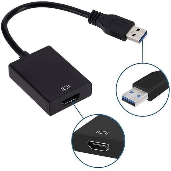 USB til HDMI-adapter 3.0/2.0 1080p videokonverteringskabel til bærbar pc