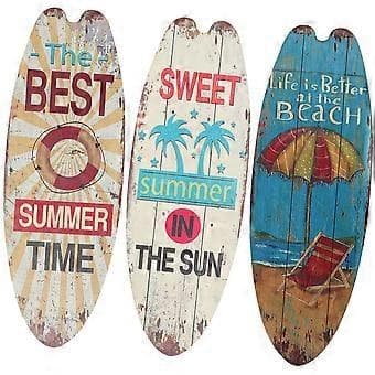 4 st väggmonterad surfbräda skylt dekor strandtema väggskyltar väggdekorationer