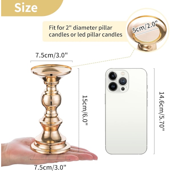 Set med 2 Guld Metall Ljusstakar Bröllop Centerpiece Ljusstakar för 50mm Ljusstake Dekoration för Bröllop Event Fest Jul