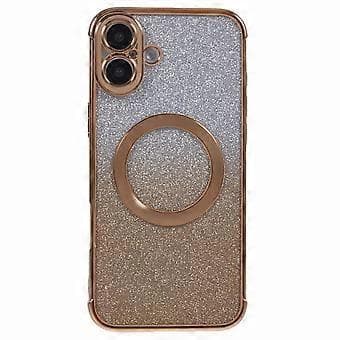 Etui til iPhone 16 kompatibel med MagSafe galvanisert TPU gradient glitter telefondeksel (stil E)