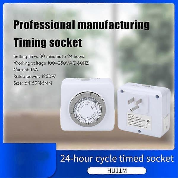 HU11M Timing Socket Intelligent Mekanisk Timer Switch 24 Timers Cyklus Timer JN