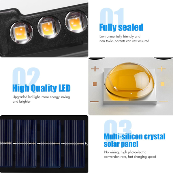 Solcellsvägglampor Utomhus, 4-pack 6 LED Solcellslampor, IP65 Vattentäta Upp och Ner Solcellslampor för Utomhus Staket Gård Uteplats, Varmvitt