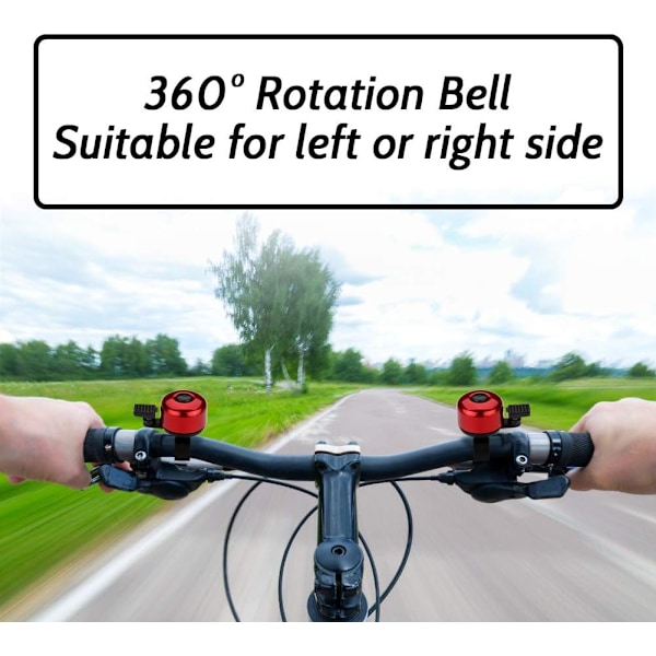 Cykelklocka med Klart Ljud för Vuxna, Pojkar och Flickor, Svart/Röd, 2-pack balck,red
