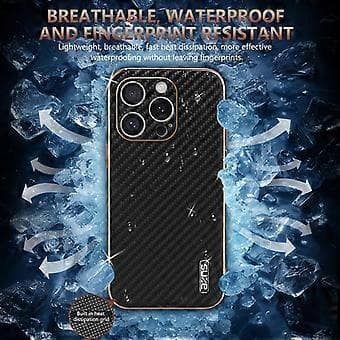 AZNS-deksel til iPhone 16 Pro galvanisert karbonfibertekstur PU+TPU-telefondeksel (stil D)