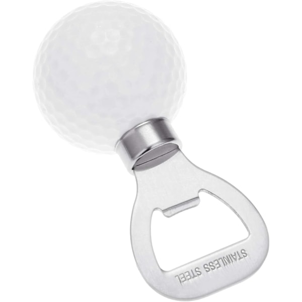 Ölflasköppnare i form av en golfboll, 92,67 mm rostfritt stål-Vit white