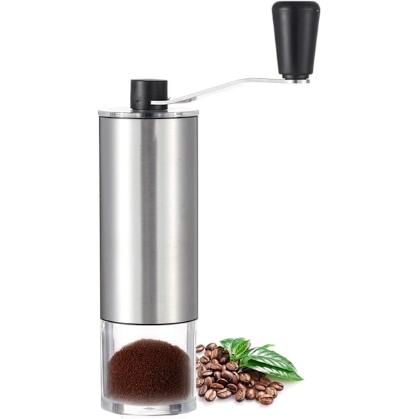 Manuell Kaffekvarn med Keramisk Konisk Burr Rostfritt Stål Handvev Kvarn för Bryggkaffe, Espresso, Presskaffe