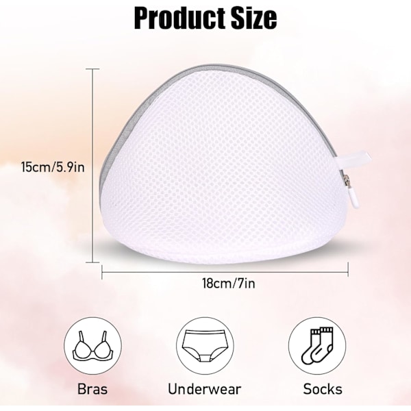 2-pack BH-påsar för tvättmaskin, återanvändbara, tvättnätspåsar, skyddande tvättväskor, underkläder