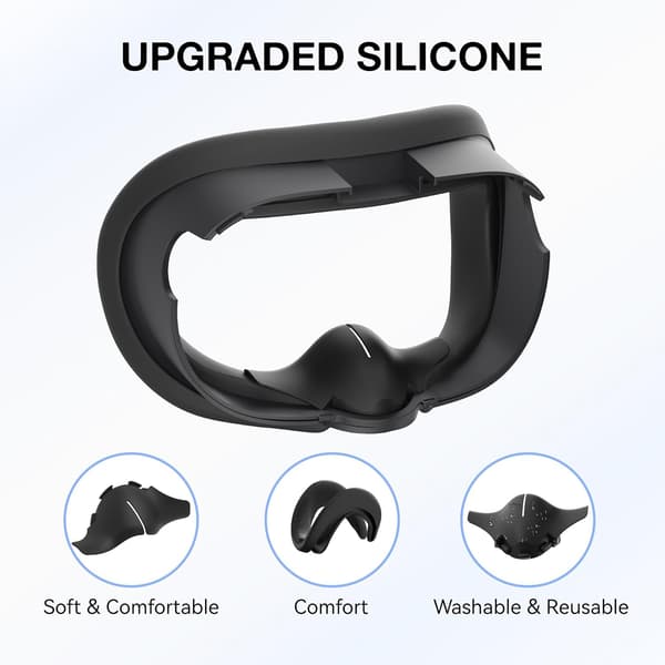 VR Silikon Ansiktsdyna och Anti-Läckage Näsdyna för Meta Quest 3