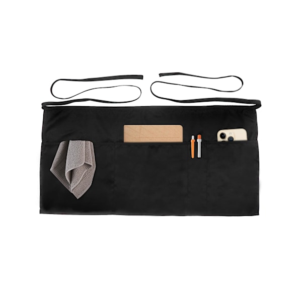 Förkläden med 4 Fickor (Finns i 3-pack / 7-pack) 59,7 cm X 29,2 cm - 1-pack Midjeförkläde - Svart