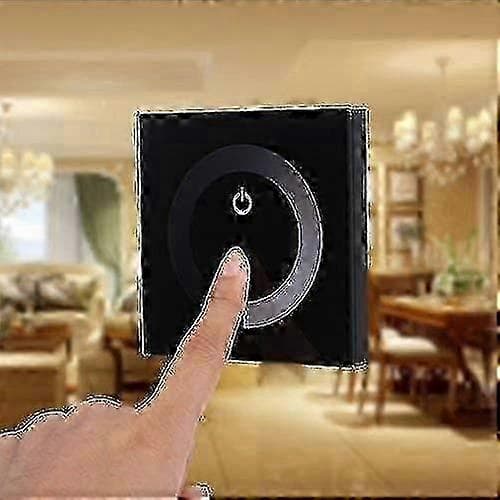 DC 12V-24V Dimmer Switch Väggmonterad Touch Panel Controller; Monokrom LED-remsa Ljusstyrka Justerbar Dimmer; Touch Screen LED Dimmer Switch (svart)