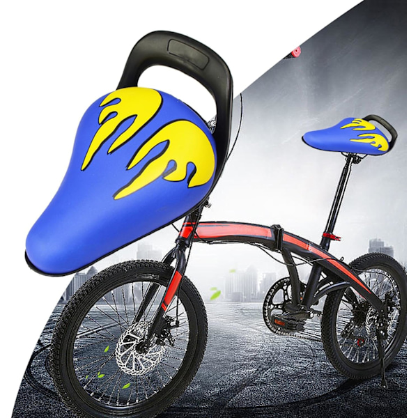 Barncykelsadel, Ersättningssadel för Cykel, Mjuk Sittdyna i PU-läder för Barn, Säkerhetscykelsits, för Barncykel, Grön Blue