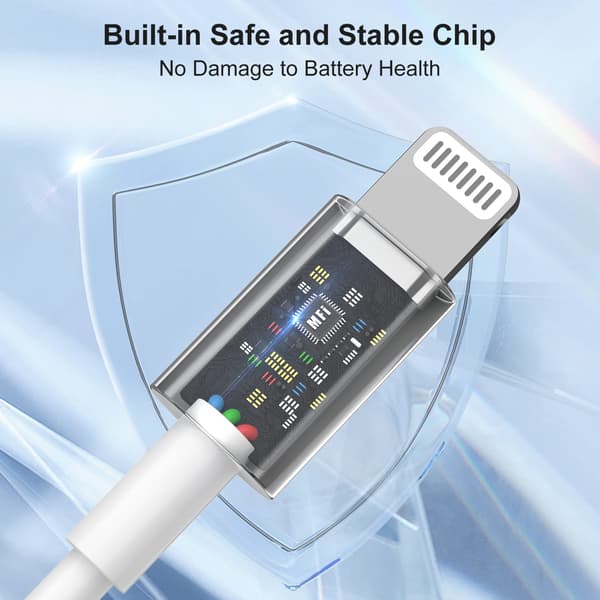 USB C til Lightning Kabel 2-pak 1m, iPhone Opladerkabel USB C Hurtig Opladning til iPhone 6-14 1m