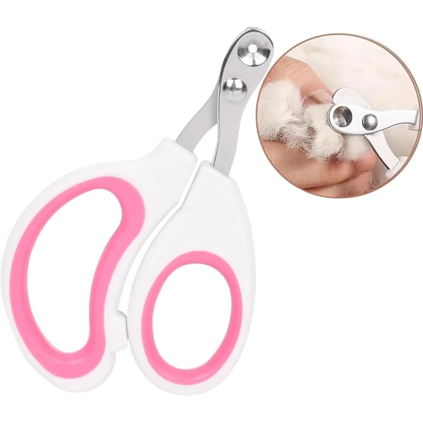 Kattnagelklippare med cirkulärt klipphål - Undvik att klippa för mycket - Speciellt designad för katter (Rosa) Pink